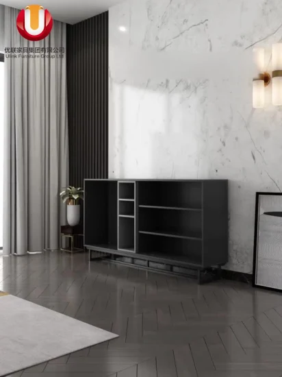 Direct OEM Supplier Wooden Marble Cabinet Modern Kitchen Cupboard Dining Room Furniture Sideboard